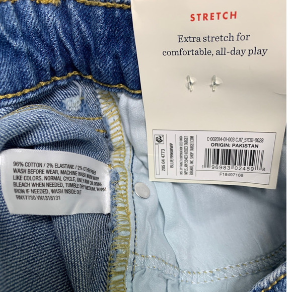 New Cat & Jack Kids Medium (8) Adjustable Waist Distressed Denim Jean Shorts - Picture 3 of 3